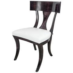 Mid-Century Modernist Ebonized Walnut Klismos Desk or Occasional Chair