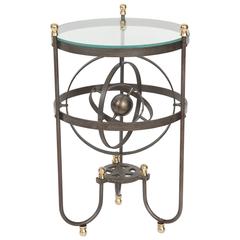 Bronze and Iron Astrolabe Side Table