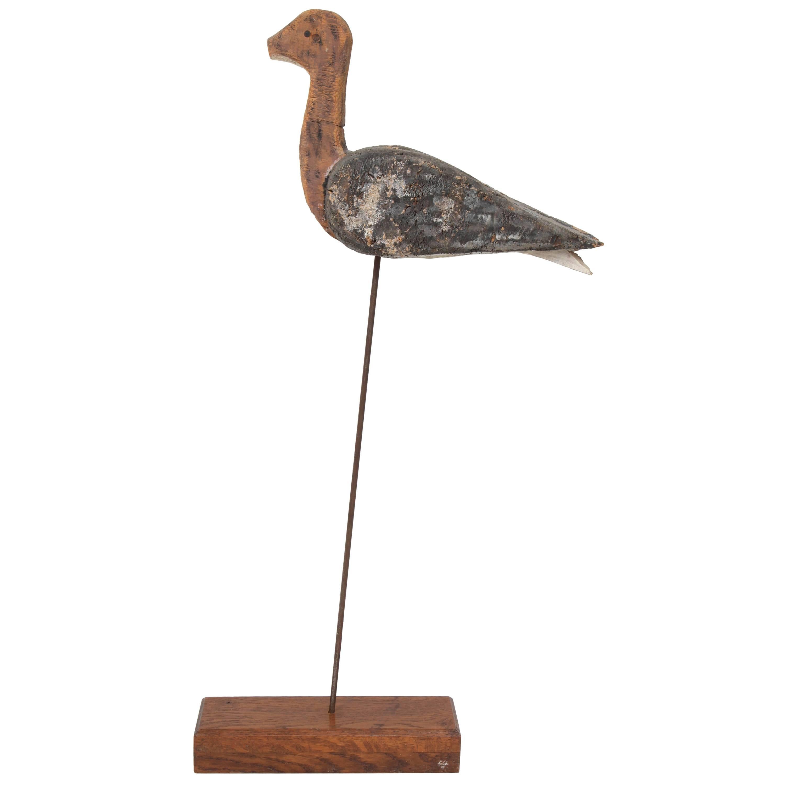 Hand-Carved Mounted Duck Decoy For Sale