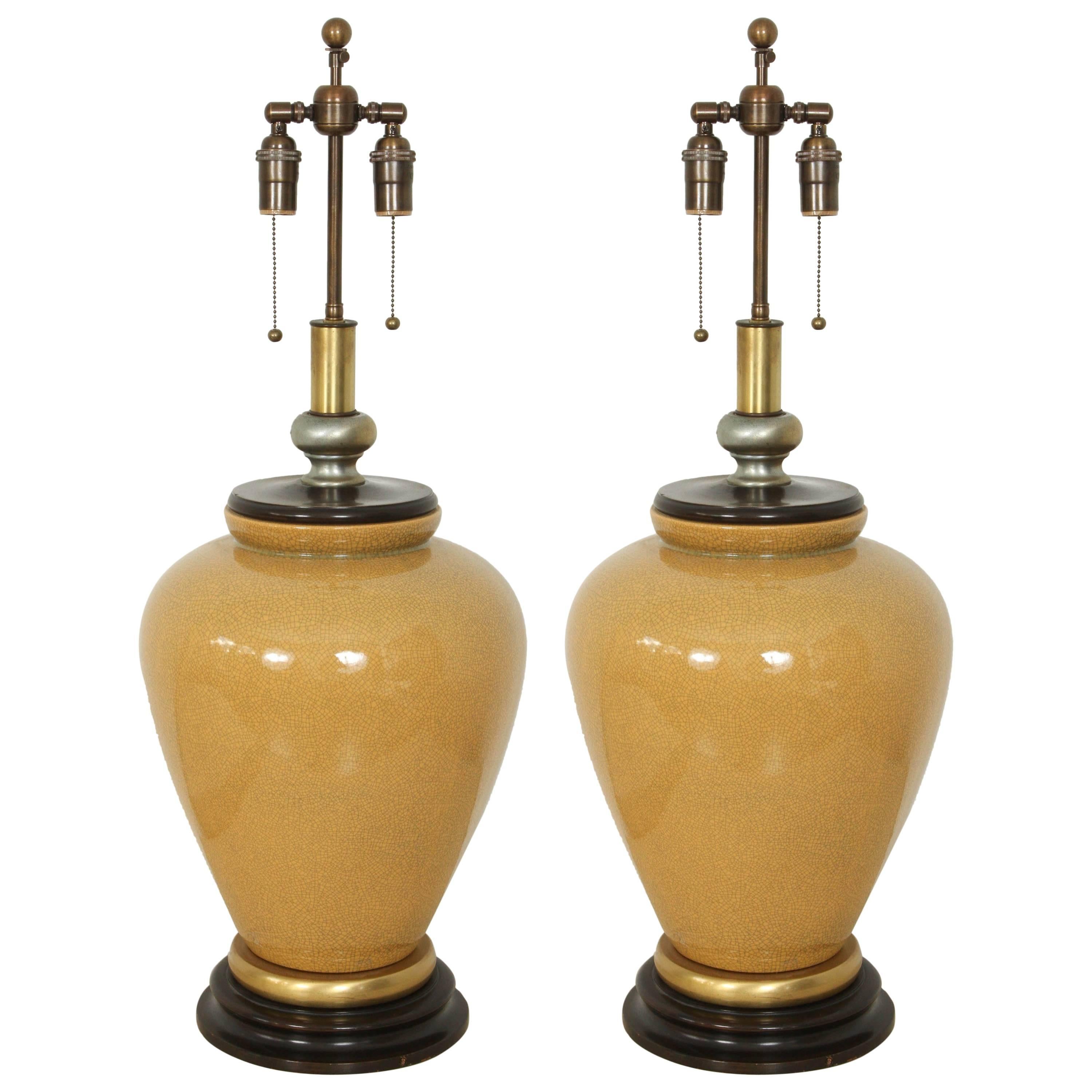 Pair of large ceramic lamps by Frederick Cooper