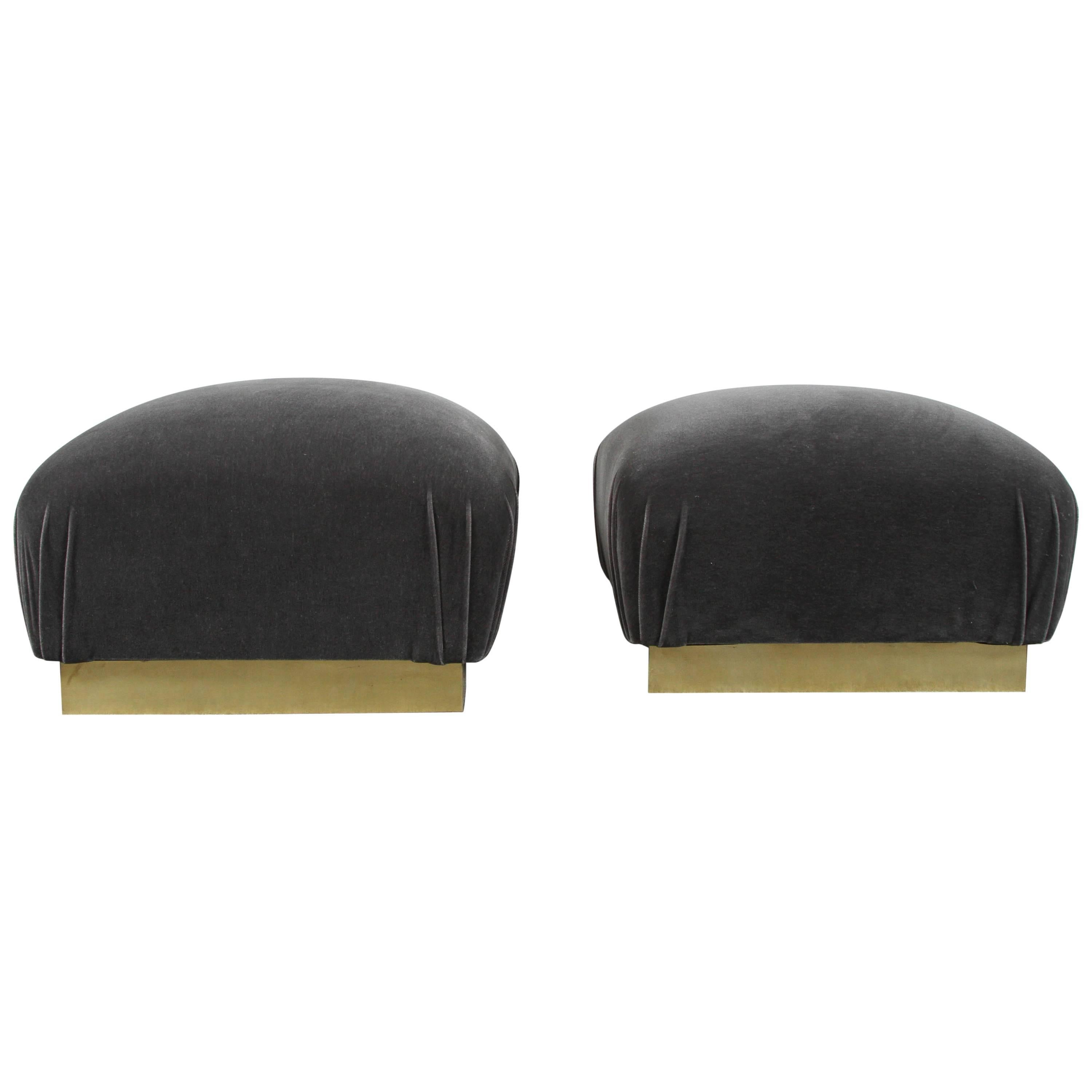 Pair of Pouf Ottomans by Steve Chase