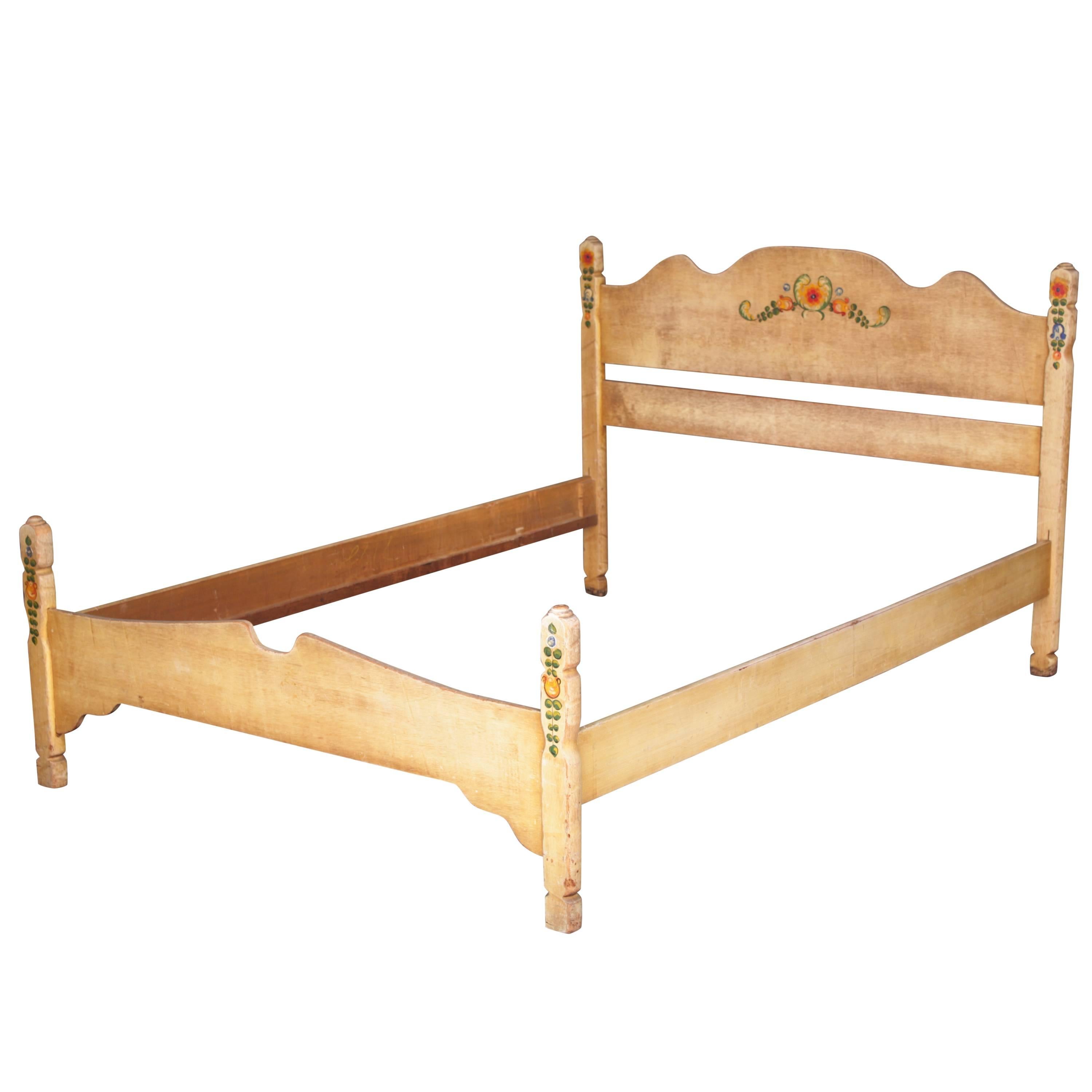 Original Signed Hand-Painted Double Monterey Bed 