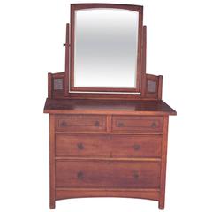 Antique Arts & Crafts Mission Oak Dresser with Original Mirror