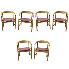 Hans J Wegner Six Armchairs Model PP-208