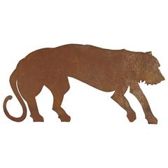 The Lioness, Part of a Menagerie of Vintage NY Animals in Cut Steel