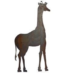 The Giraffe, Part of a Menagerie of Vintage NY Animals in Cut Steel