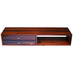 Kai Kristiansen Rare Rosewood Wall Floating Table, High Gloss Polished by Hand