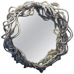 Abstract Sculpted Pewter Mirror. 6