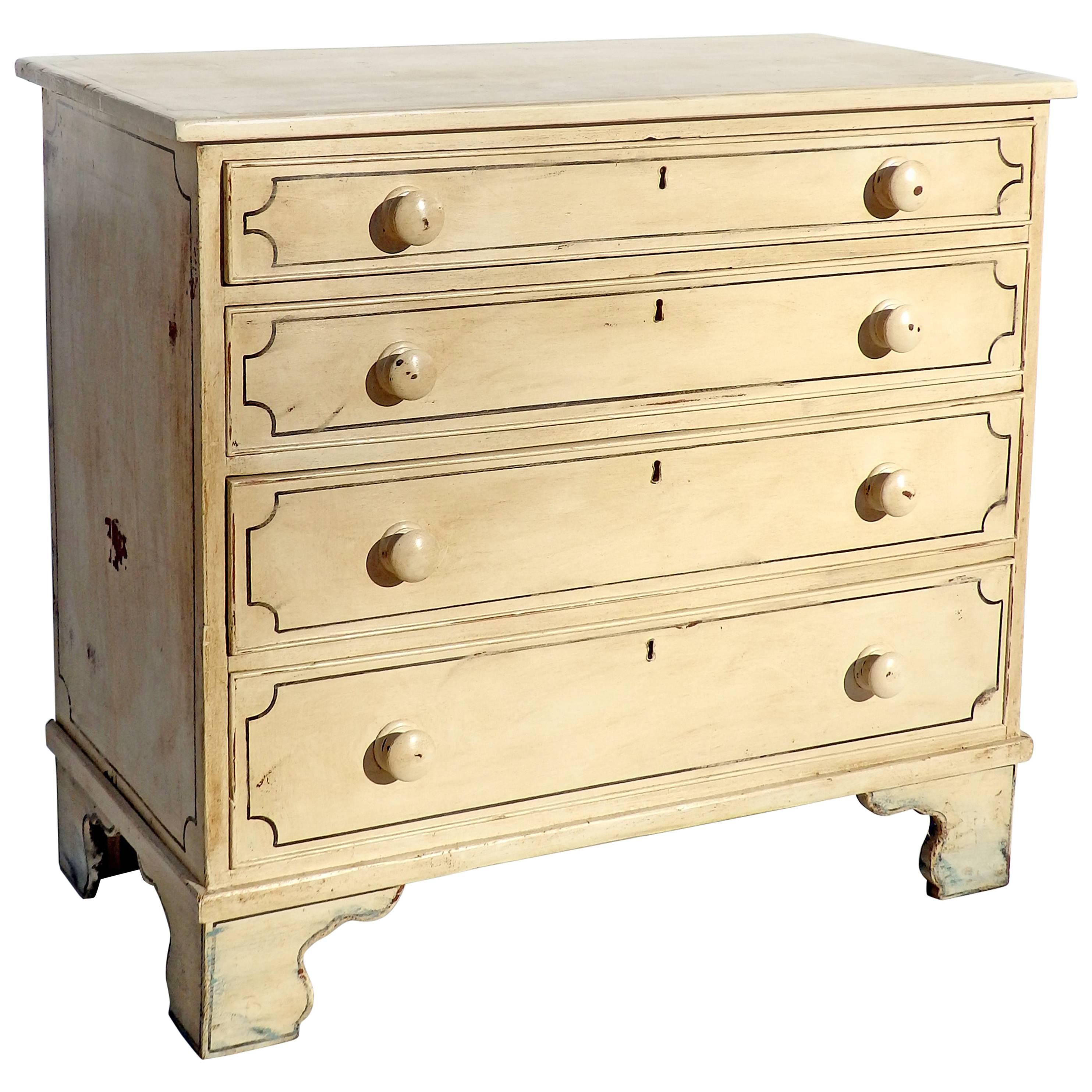 English Painted Chest of Drawers For Sale
