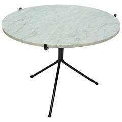 Rare Norman Cherner Marble and Iron Tripod Table, 1950s