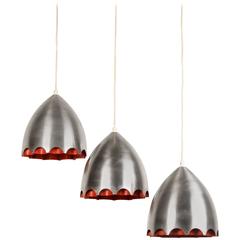 Three Pendant Lamps by Doria Leuchten, Germany, 1960s