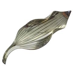 Anton Michelsen Leaf Shaped Sterling Silver Brooch by Gertrud Engel