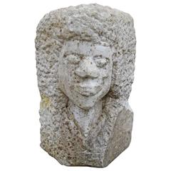 Antique 19th Century Stone Bust Marked S.S. Babson