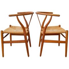 Pair of Hans Wegner CH 24 Wishbone Chairs