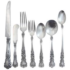 Antique Buttercup by Gorham Sterling Silver Dinner Flatware Set for 18 Service 133 Pcs