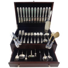 Antique Mandarin by Whiting Sterling Silver Flatware Set for 12 Service, 74 Pieces