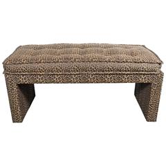 Fendi Casa Bench with Original Fendi Leopard Silk Blend Upholstery