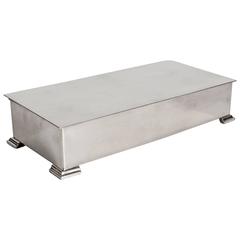 Elegant Streamline Art Deco Silver Plated Box