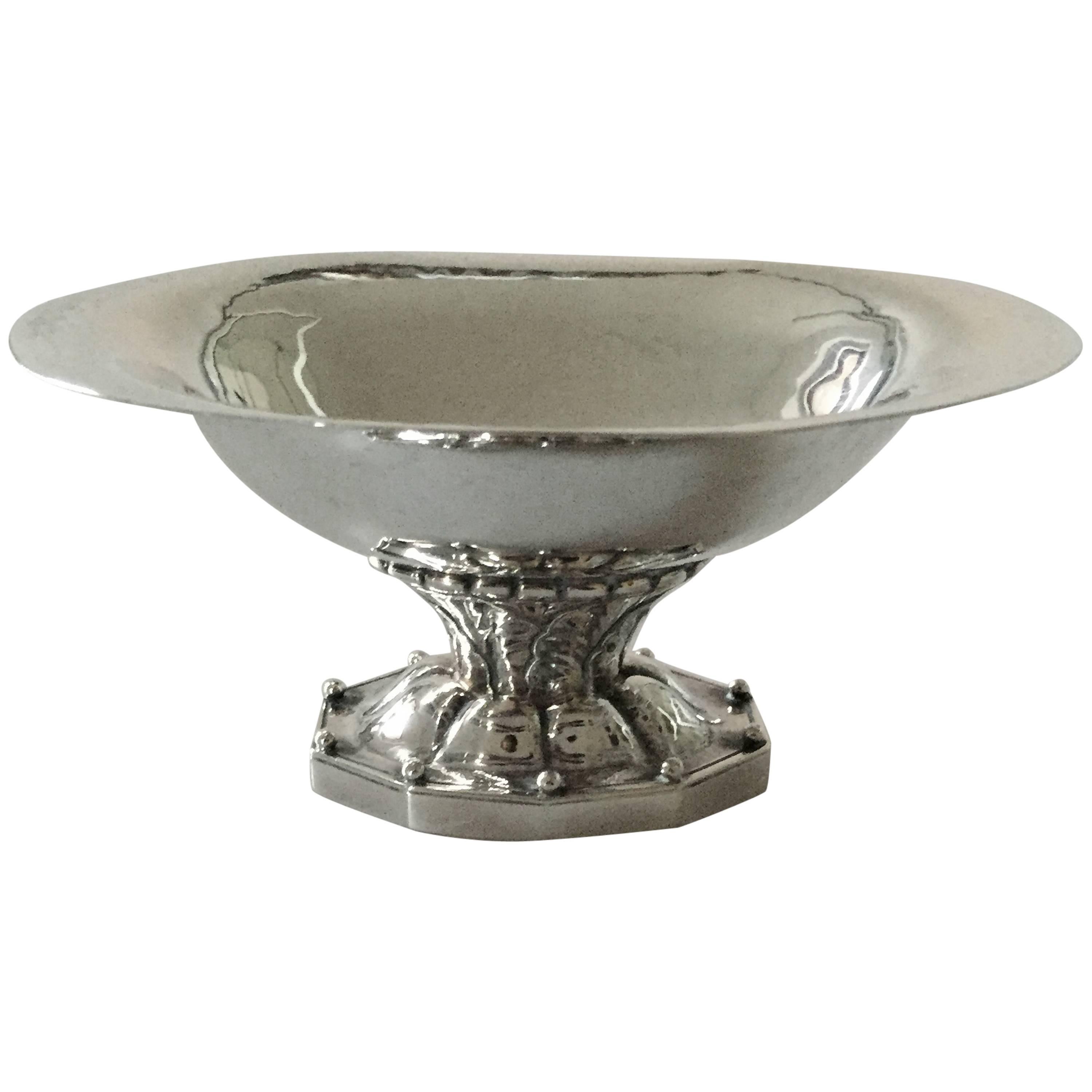 Georg Jensen Sterling Silver Footed Bowl #42D For Sale