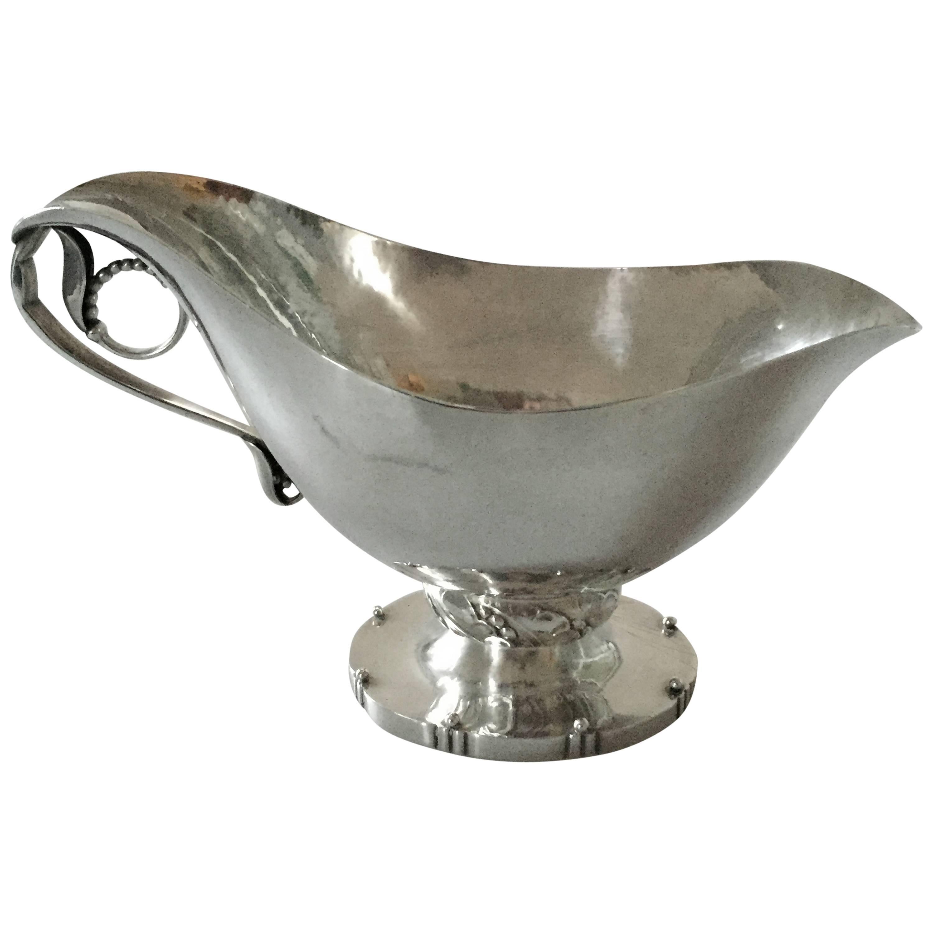 Georg Jensen Sterling Silver Sauce Boat For Sale