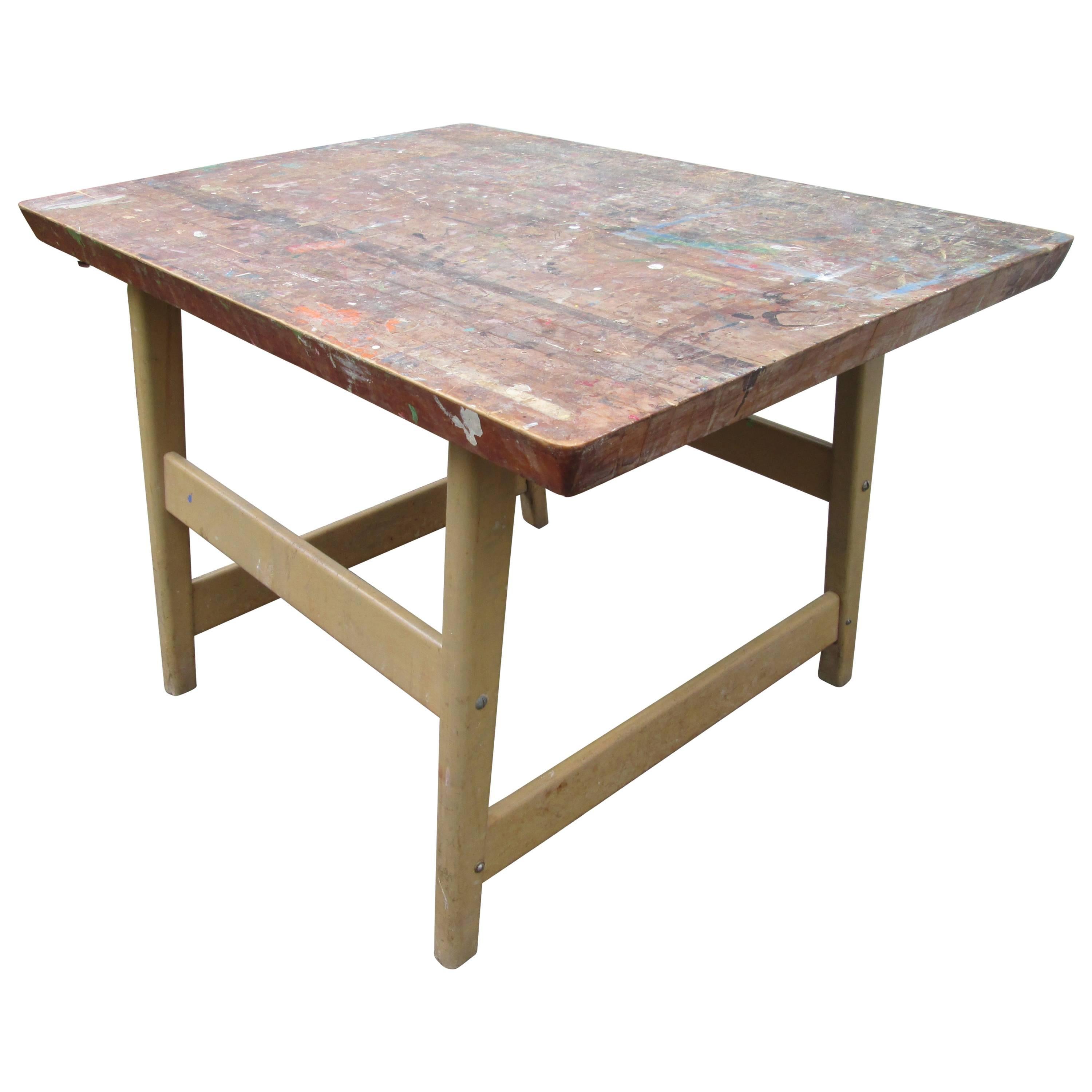 Butcher Block Art Studio Tables