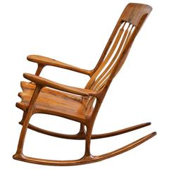 Landon Sanborn Velvet Mesquite Rocking Chair, Hal Taylor, Sam Maloof Design