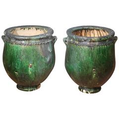 Large oversized green Moroccan Garden Planters