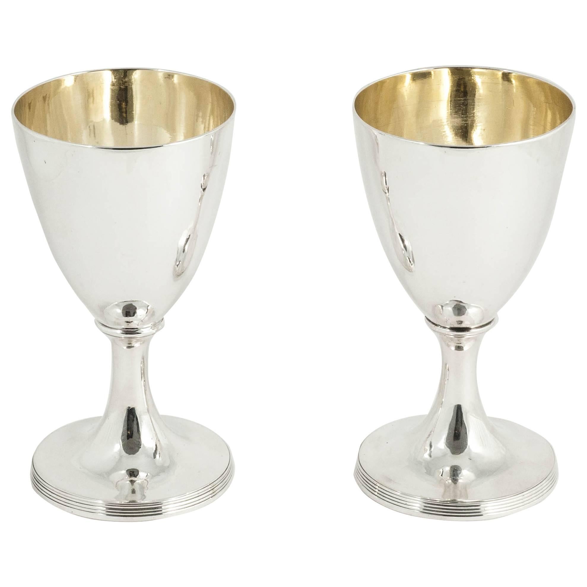 Pair of George III Silver Goblets For Sale