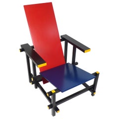 Vintage Gerrit Rietveld Chair Produced under License by Cassina