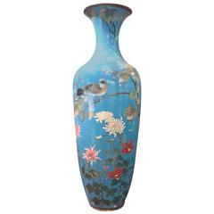 Monumental Japanese Cloisonne Vase, Meiji Period, 19th Century