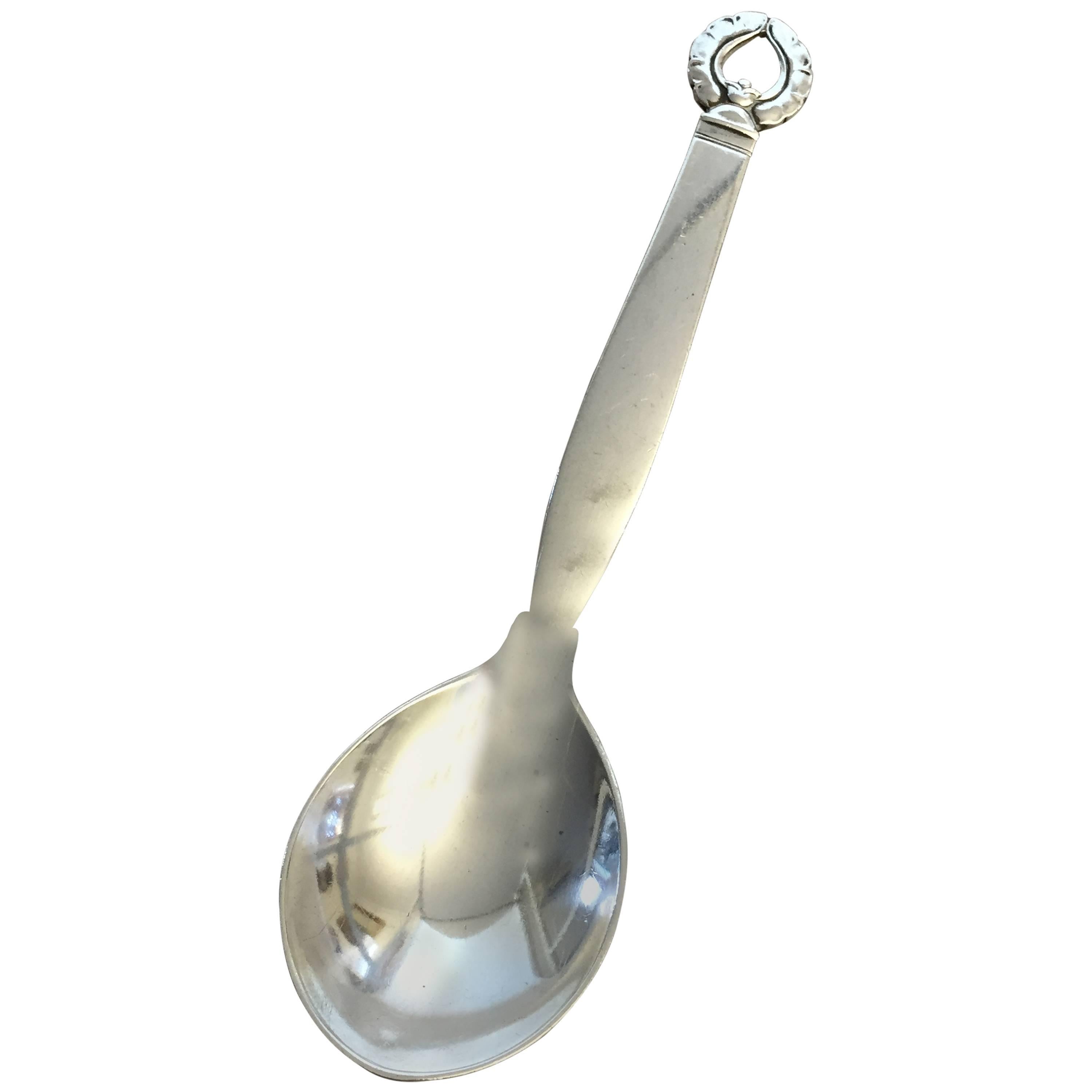 Petite Cuillère à Pâtisserie Georg Jensen - Modèle Cactus 1930 - Argent Sterling 925 - Danemark