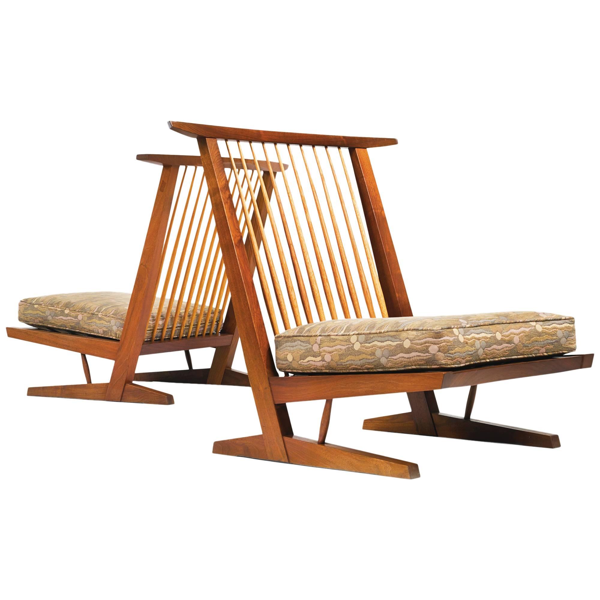 Pair of Conoid Cushion Chairs by George Nakashima, 1983 For Sale