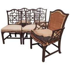 Set of Chinese Chippendale Dining Chairs 