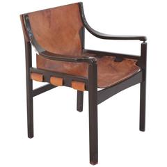 Italian Leather Sling Armchair