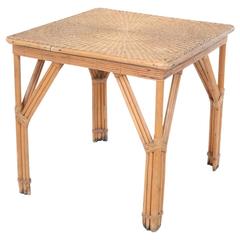Bamboo and Woven Game Table