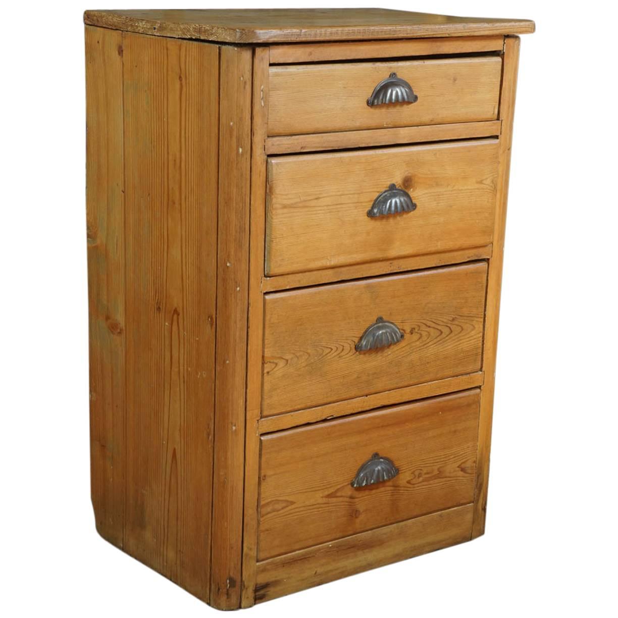 Four-Drawer Marble-Top End Table