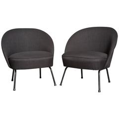 Pair of Black Petite Pastoe Cocktail Chairs