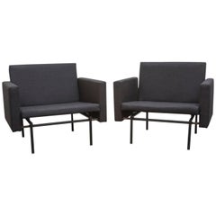 Rare Pair of Convertible Lounge to Sleeper Chairs