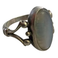 Antique Georg Jensen Sterling Silver Moonstone Ring