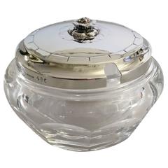 Georg Jensen Sterling Silver and Baccarat Crystal Jar #486