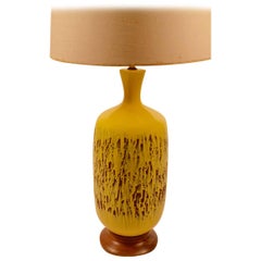 Large Volcanic Glaze Yellow Ceramic Lamp