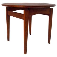 Jens Risom Design Walnut Floating-Top Side Table