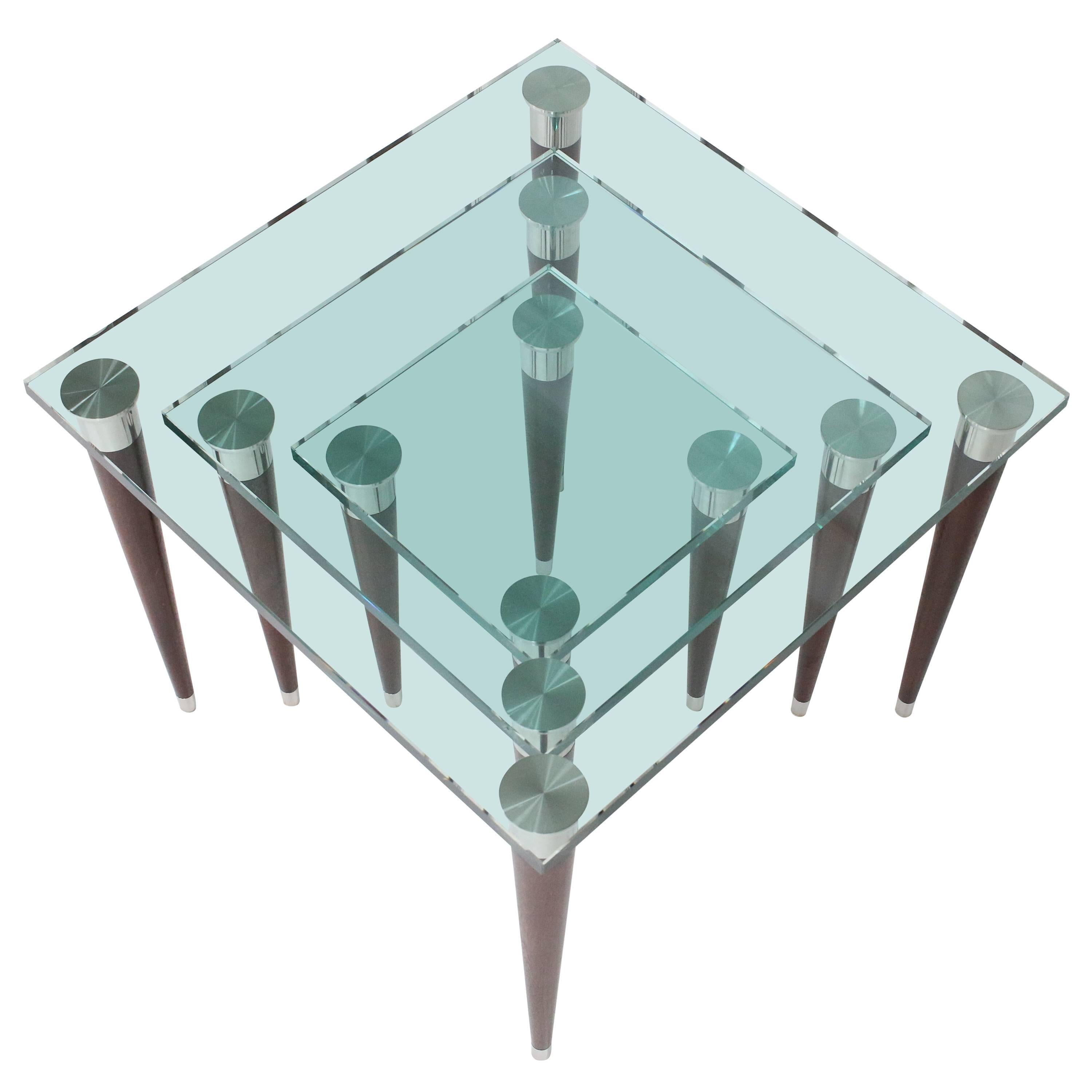 Mezzo Glass Nesting Tables For Sale