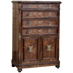 19th Century Empire Rosewood Cabinet or Commode with Ormolu Bronze Mounts
