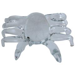 Modern Handmade Clear Glass Figure of a Sand Crab 11