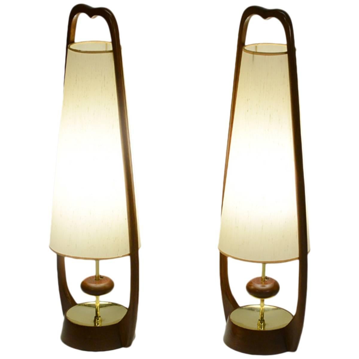 Pair of Sculptural Table Lamps by Modeline