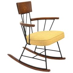 Iron and Oak Rocking Chair by Richard McCarthy for Selrite