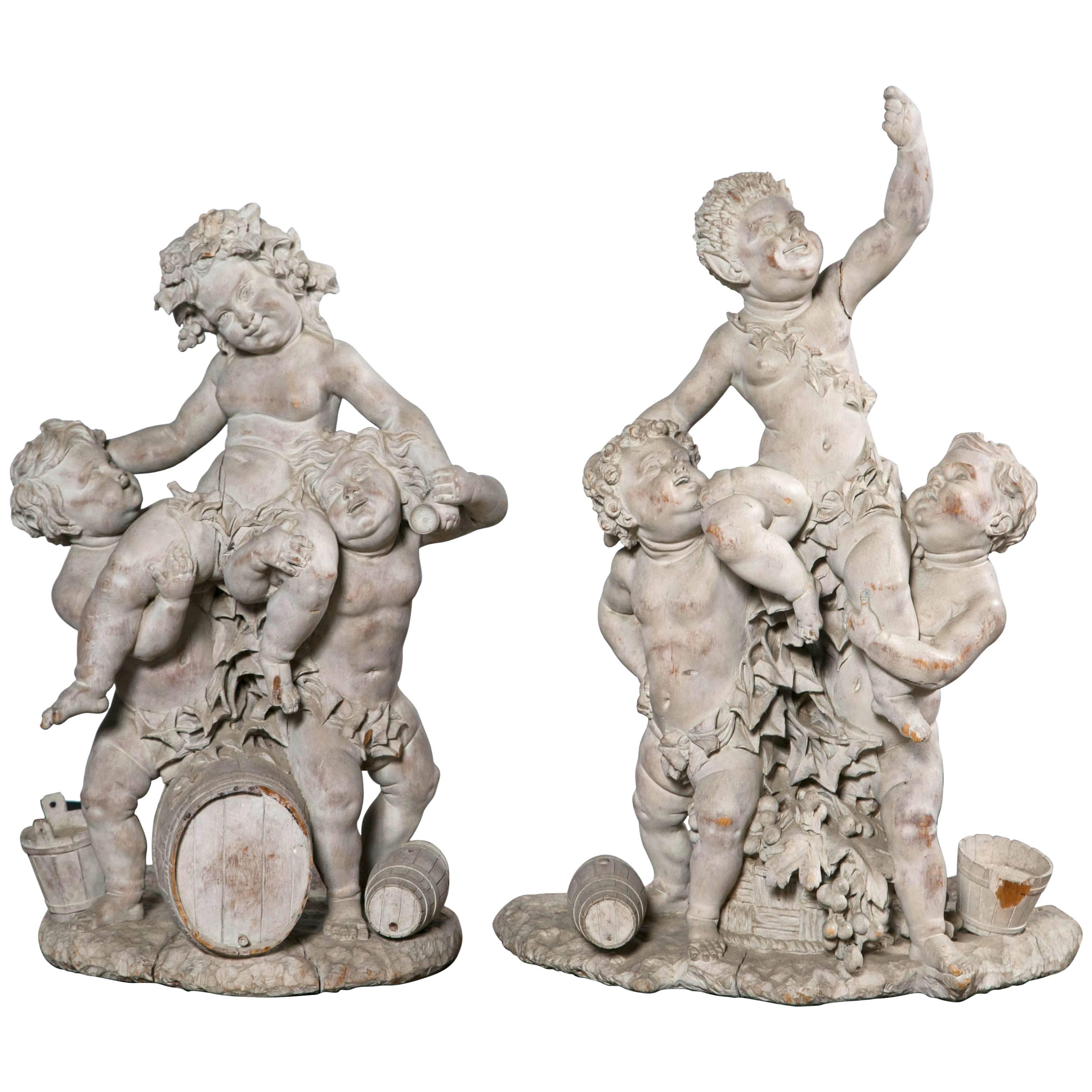 Carved Putti Grouping For Sale
