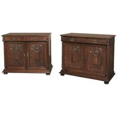 Pair of 19th Century French Neoclassical Walnut Buffet