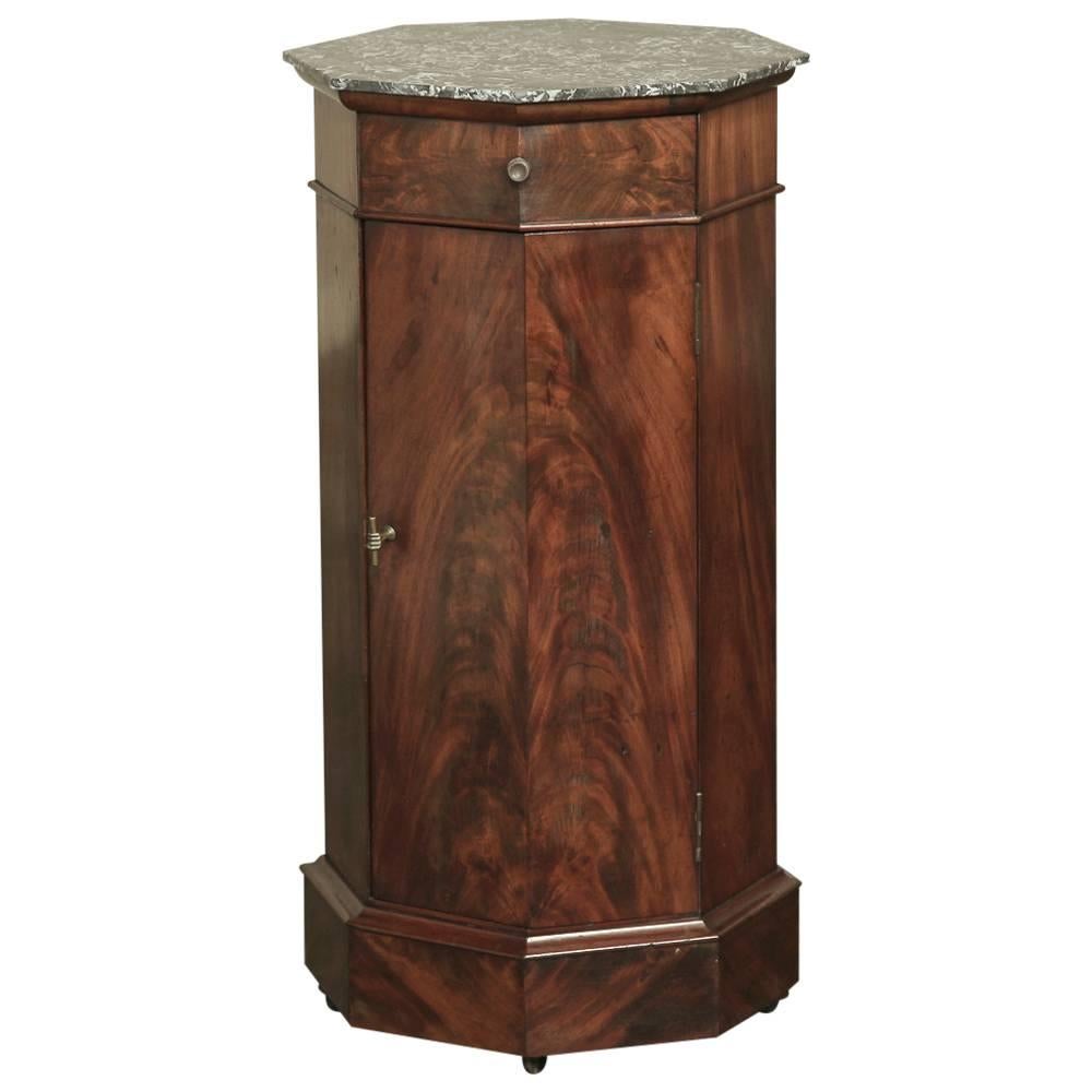 Louis Philippe Marble-Top Pedestal or Nightstand